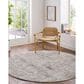 Surya Brunswick Light Gray, Cream, Mustard, Light Brown, Medium Brown and Charcoal 7"10" Round Area Rug, , large