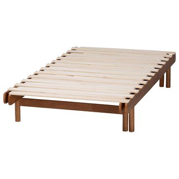 Baxton Studio Bolivia Expandable Twin to King Bed Frame in Walnut Brown, , large