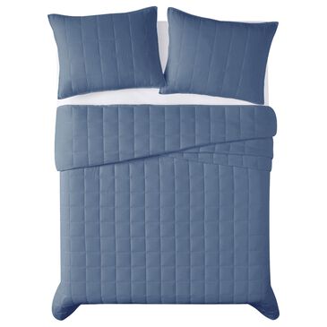 Pem America Truly Calm Silver Cool 2-Piece Twin/Twin XL Quilt Set in Blue, , large