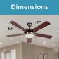 Black+Decker 52" 5-Blade Retractable Blades Ceiling Fan with Light and Pull Chain in Brushed Nickle and Mahogany, , large