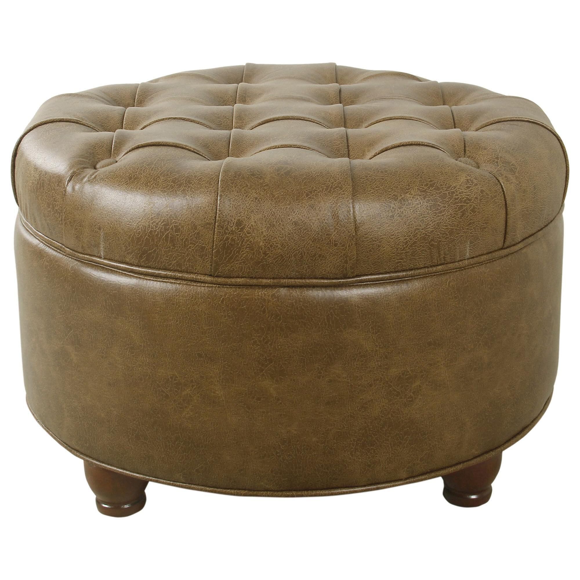 Large brown online storage ottoman