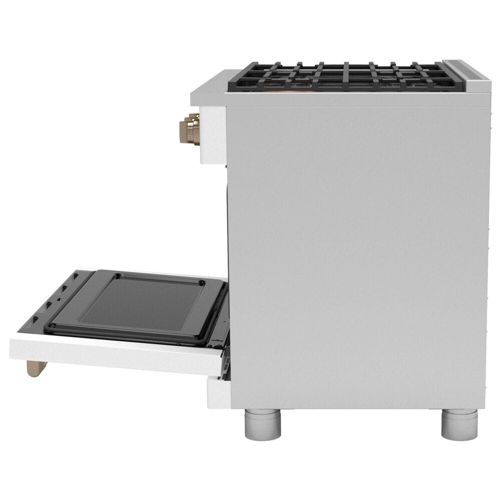 Cafe 5.75 Cu. Ft. Freestanding Dual Fuel Range in Matte White and Brushed Bronze, , large