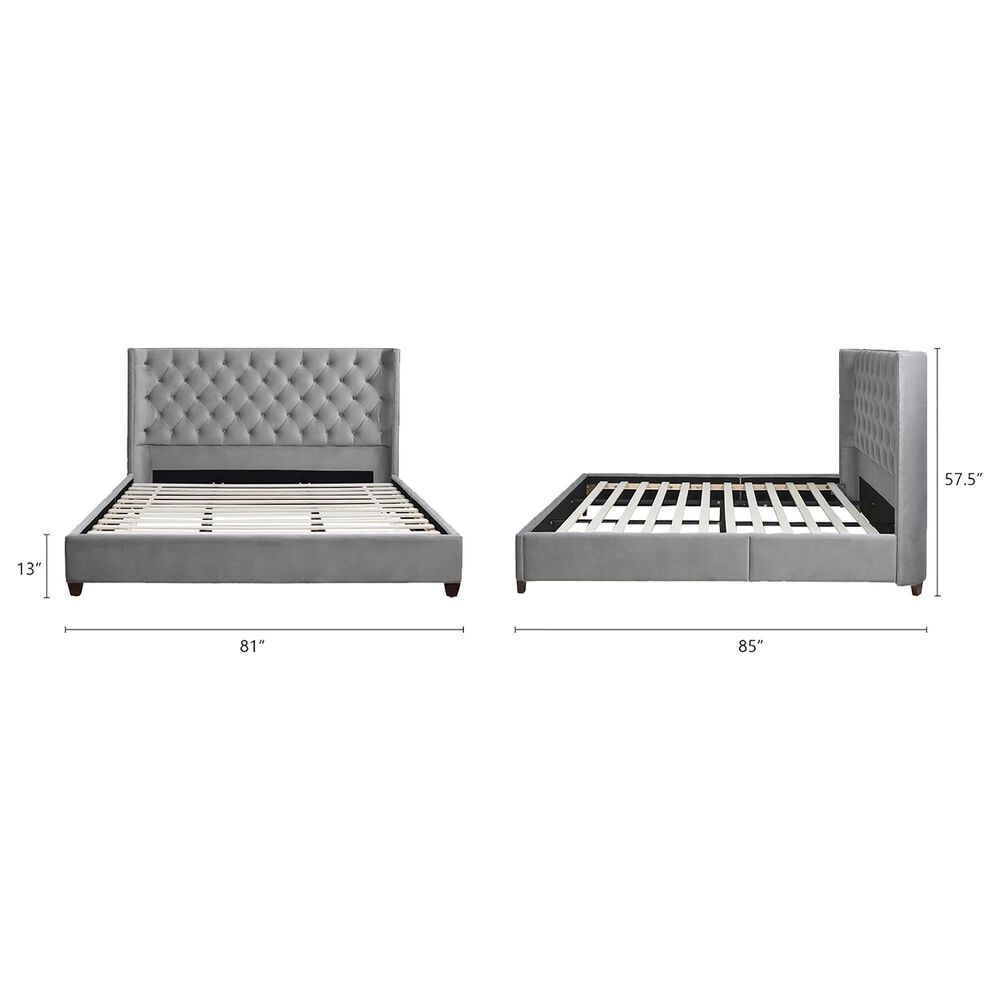 Jennifer Taylor Home Manhattan King Platform Bed in Opal Grey, , large