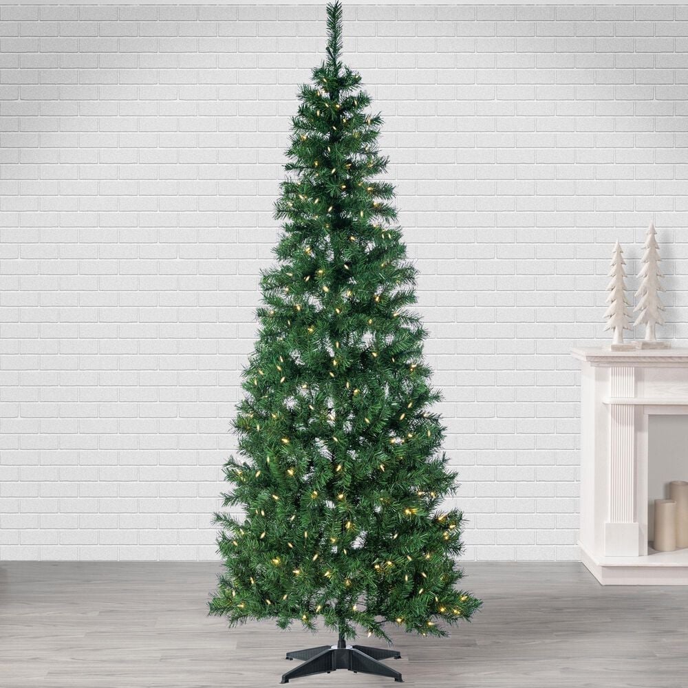 The Gerson Company 9&#39; Pop-Up Fir Tree with Warm White Lights LED in Green, , large