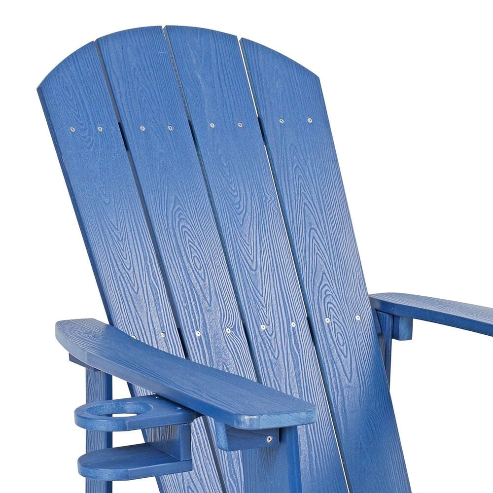Hearth and Haven Outdoor Lounge Chair with Cup Holder in Navy Blue, , large