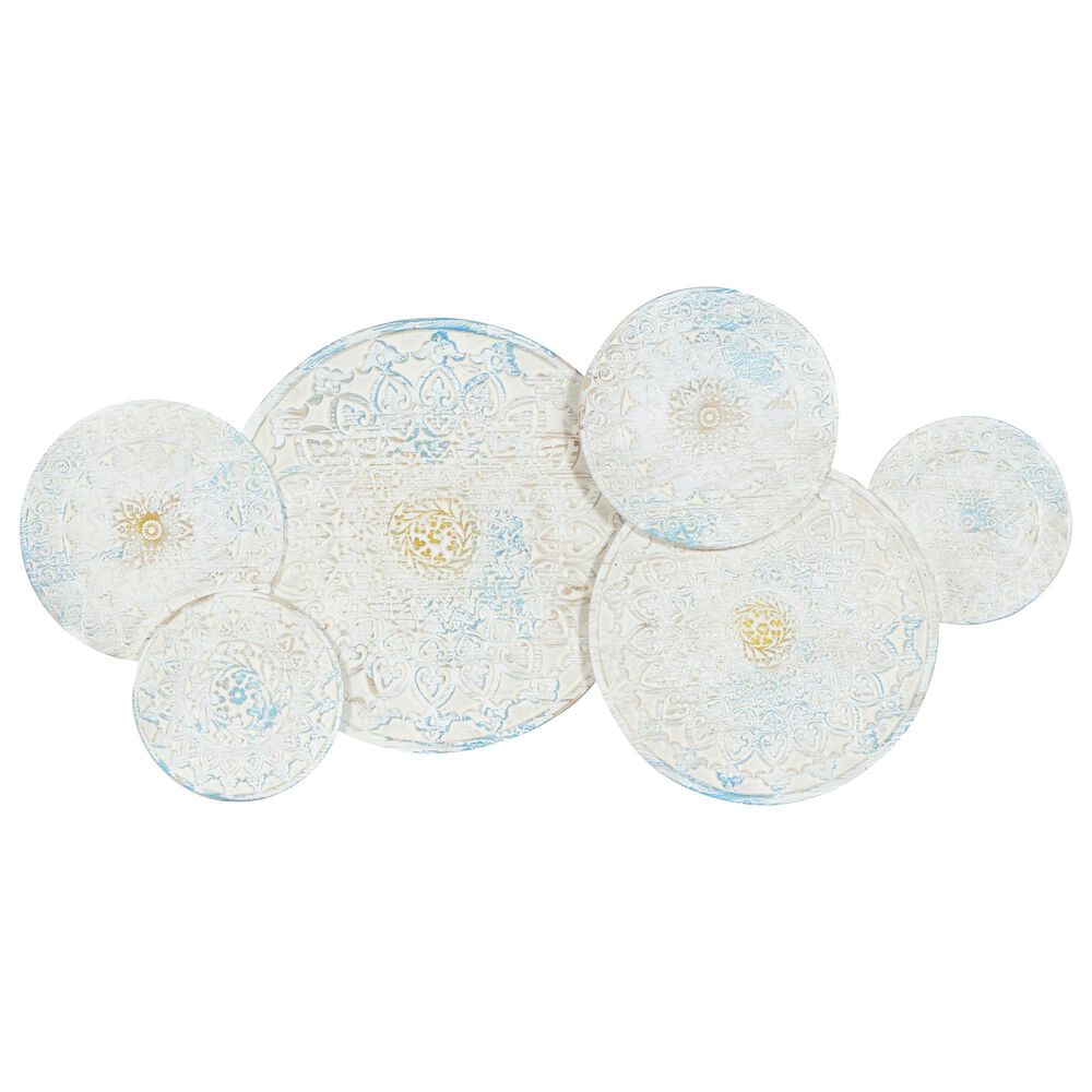 Maple and Jade 23.5" x 47" Wall Decor in Off White, Blue and Yellow, , large