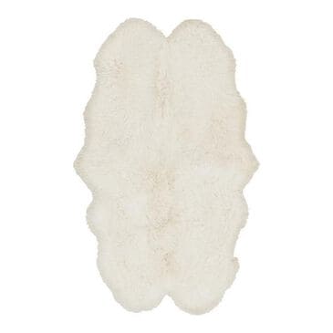 Surya Sheepskin SHS-9600 4" x 6" White Hide Area Rug, , large