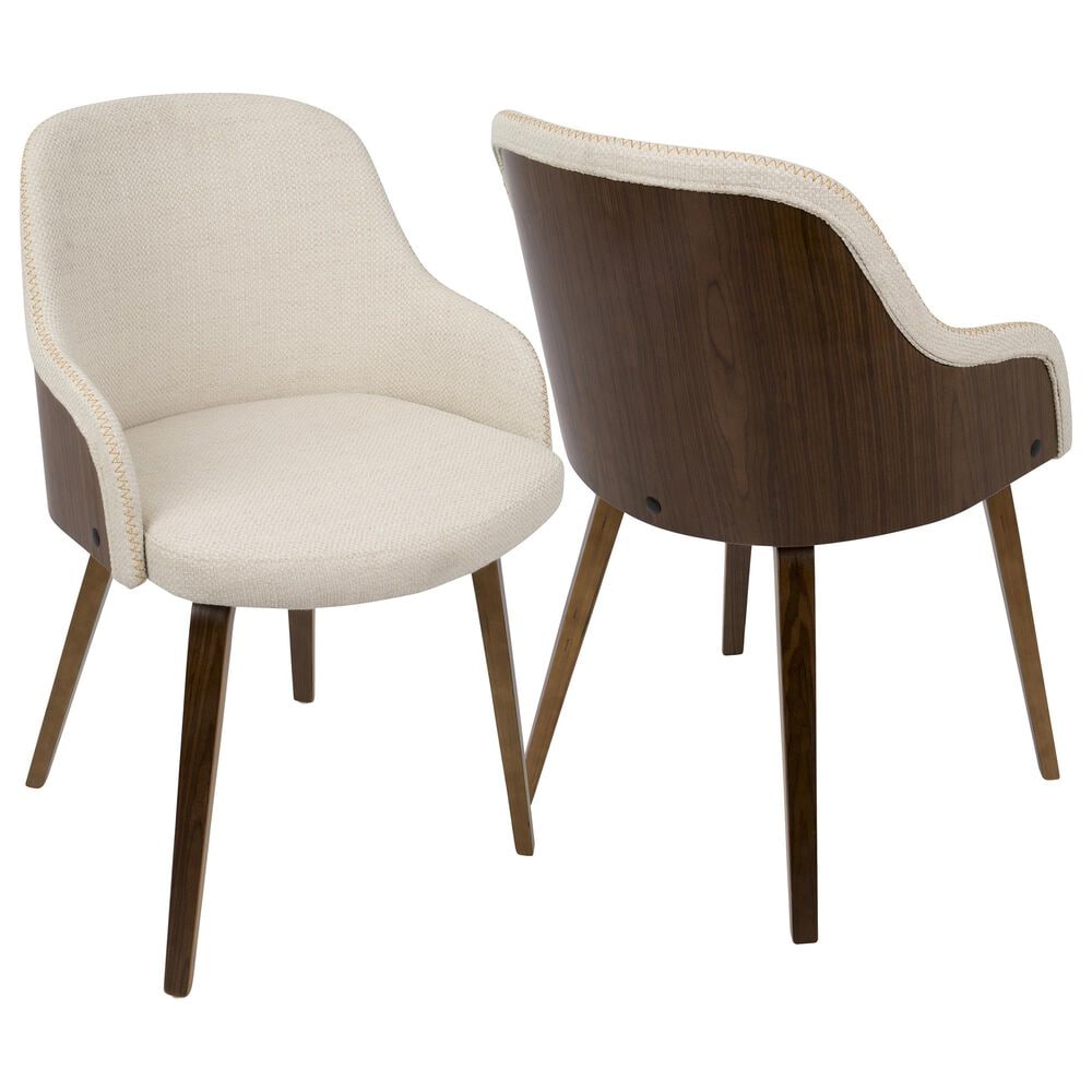 Lumisource Bacci Dining Chair in Cream/Walnut | Nebraska Furniture Mart