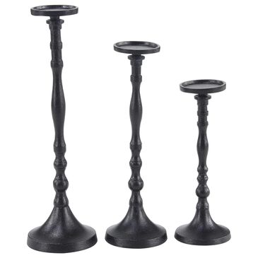 Maple and Jade 18" Industrial Candle Holder in Black (Set of 3), , large