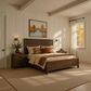 Hawthorne Furniture Norwich King Panel Bed with LED Lighting in Dark Rustic Oak, , large