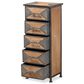 Baxton Studio Laurel 5-Drawer Accent Storage Cabinet in Whitewashed Oak Brown and Antique Grey, , large