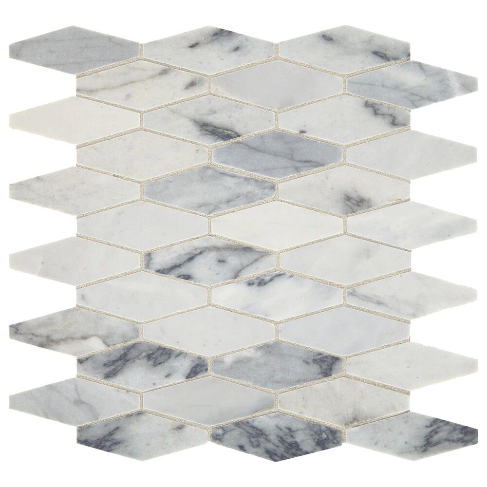Marazzi Sublimity Cirrus Storm 2" x 3" Elongated Hexagon on 11" x 12" Natural Stone Mosaic Sheet, , large