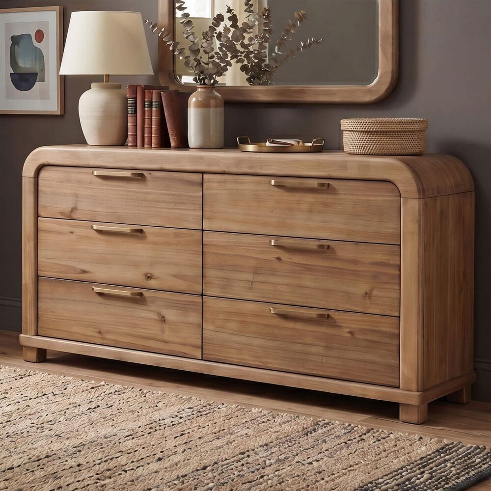 Urban Home Kione Dresser and Mirror in Brown, , large