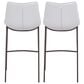 Zuo Modern Magnus Bar Stool in White and Brown (Set of 2), , large