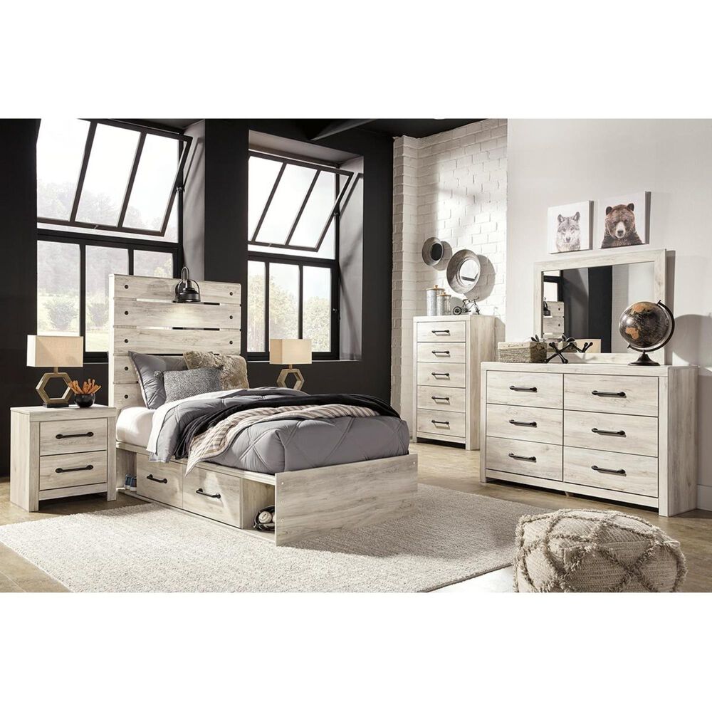 Ashley Cambeck 5 Piece Twin Single Storage Bed Set in Whitewash, , large