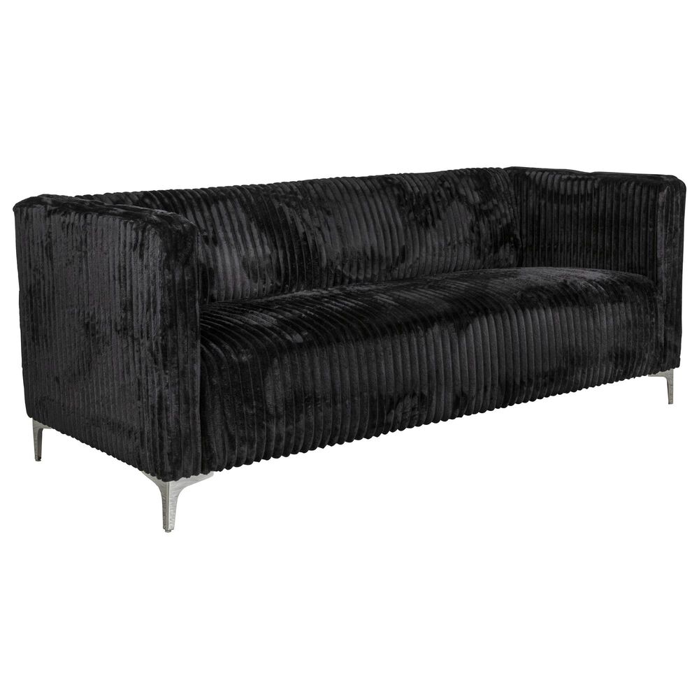 Titanic Furniture Austin Stationary Sofa in Black Velvet, , large