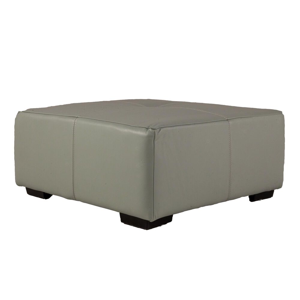 Moore Furniture Valentia Leather Cocktail Ottoman in Aqua Blue, , large