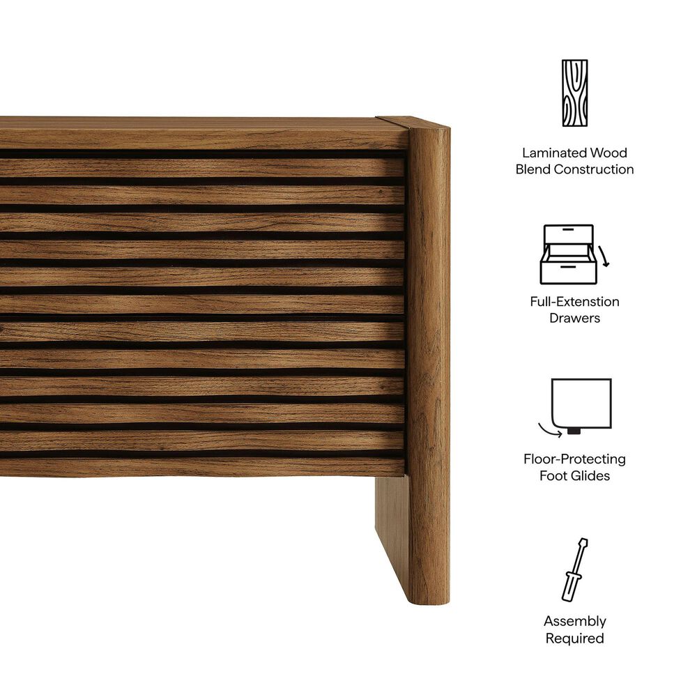 Modway Emric Wave 2 Drawer Nightstand in Walnut, , large