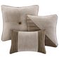 Hampton Park Dallas 7-Piece Queen Comforter Set in Taupe and Chocolate Brown, , large