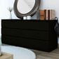 Hearth and Haven Seul 6-Drawer Double Dresser in Black, , large
