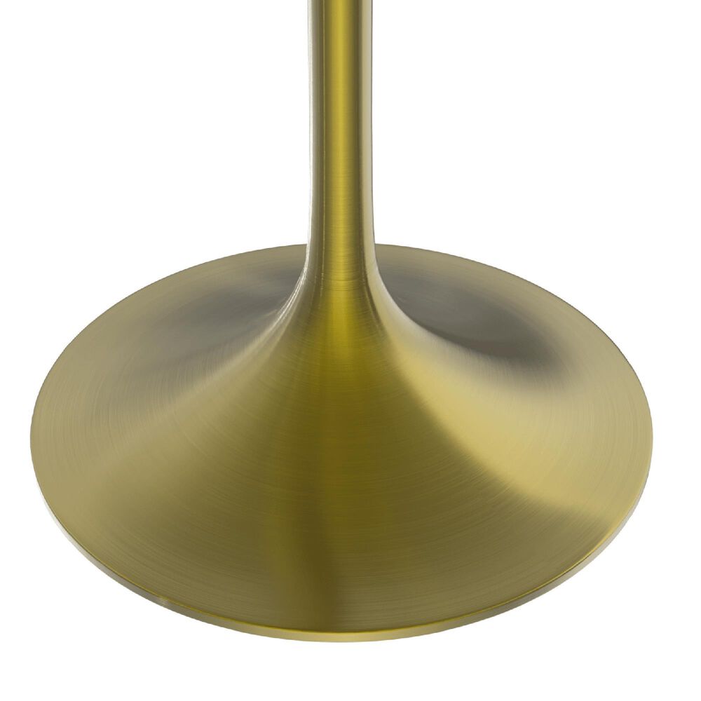 Leisuremod LeisureMod Verve Collection 48 Round Dining Table, Brushed Gold Base with Light Natural Wood MDF Top, , large