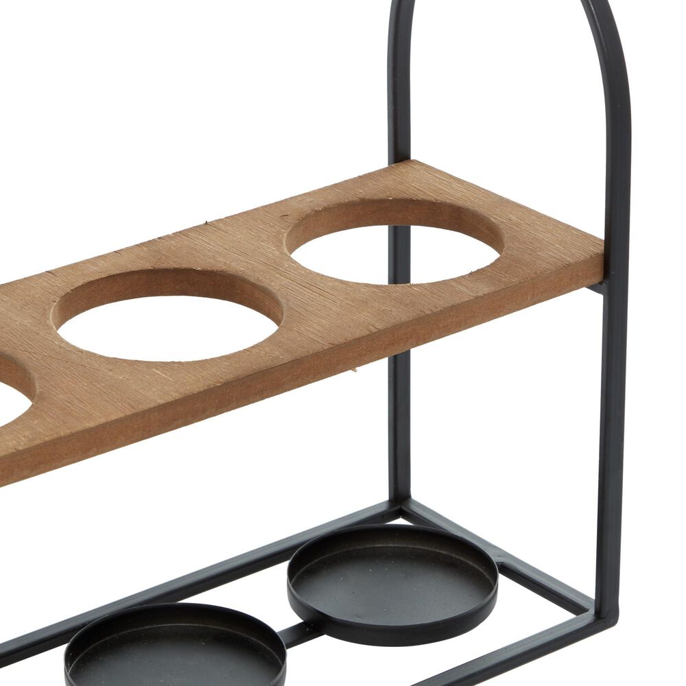 Maple and Jade 16&quot; Farmhouse Metal Wine Holder in Black, , large