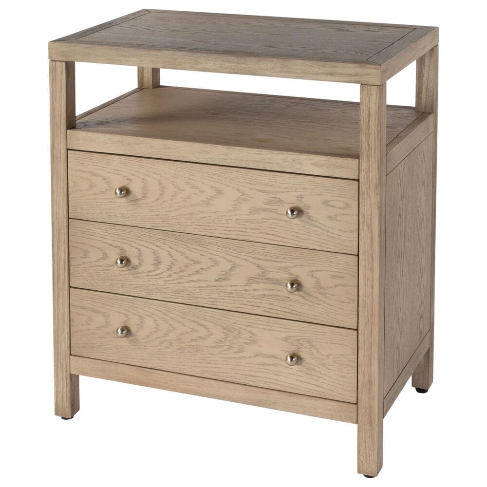 Butler Specialty Company Nora 3-Drawer Nightstand in Light Oak, , large