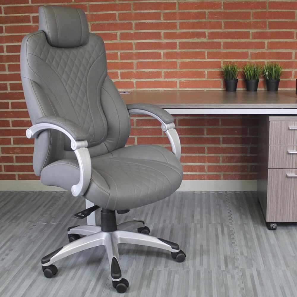 Regal Co. Executive Chair with Gray Cushion in Silver, , large