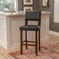 Linon Home Decor Vega Bar Stool with Black Cushion in Espresso, , large