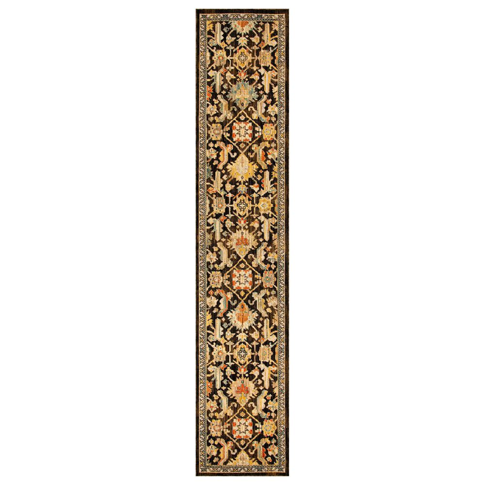 Nourison Antique Bloom Mocha and Multicolor 2"4" x 12" Runner, , large