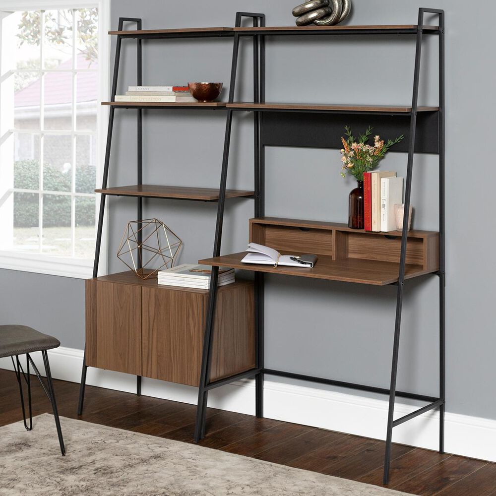 Walker Edison Arlo 2-Piece Office Set in Mocha, , large