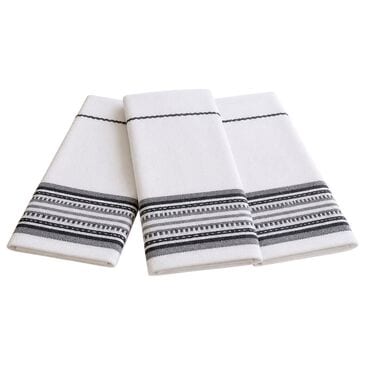 Willow & Hem Maison Turkish Cotton Kitchen Towel in Gray and Cream (Set of 3), , large