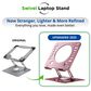 Uncaged Ergonomics Laptop Swivel Stand | Laptop Riser in Silver, , large