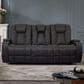 Furniture of America Snell Power Reclining Sofa with Power Headrest in Dark Gray, , large