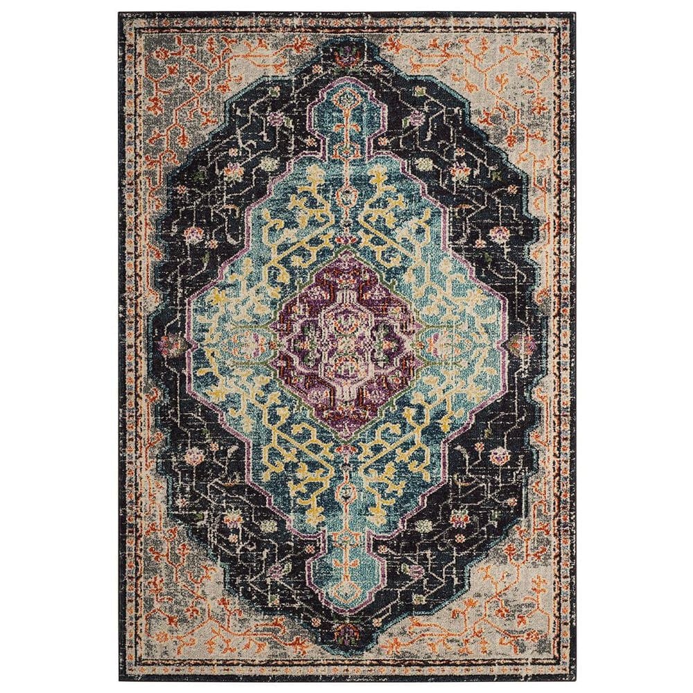 Safavieh Monaco MNC249Z-5 5"1" x 7"7" Black/Blue Area Rug, , large