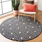 Safavieh Micro-Loop MLP166H 5" Round Charcoal and Ivory Area Rug, , large