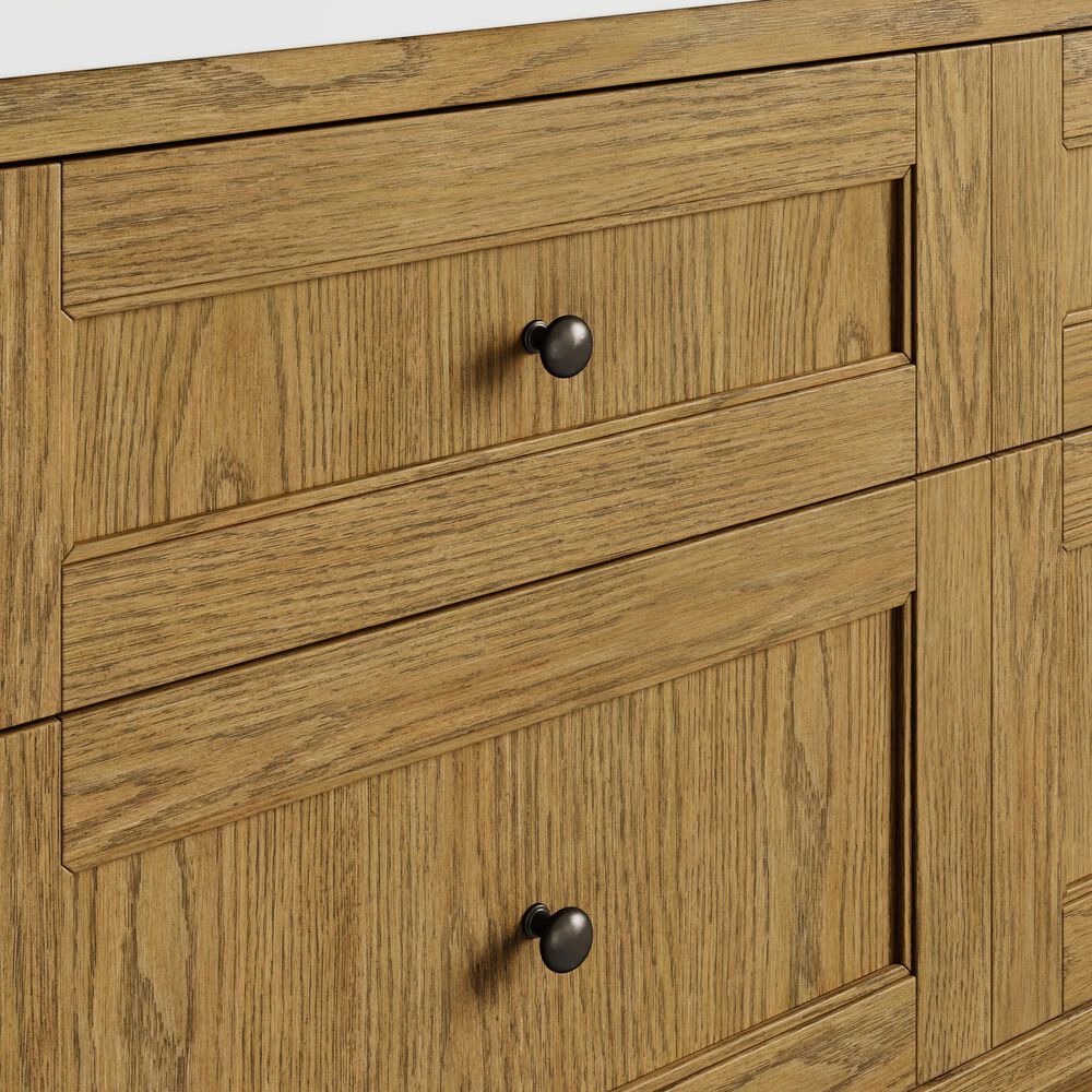 James Martin Breckenridge 84" Double Bathroom Vanity in Light Natural Oak with 3 cm White Zeus Top and Rectangular Sinks, , large