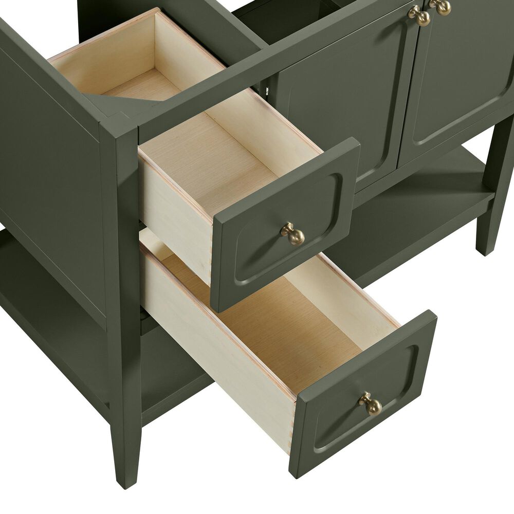 37B Ravello 36" Single Bathroom Vanity Cabinet in Deep Olive Green with Marble Top and Backsplash, , large