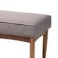 Baxton Studio Arvid Dining Bench with Gray Cushion in Walnut Brown, , large