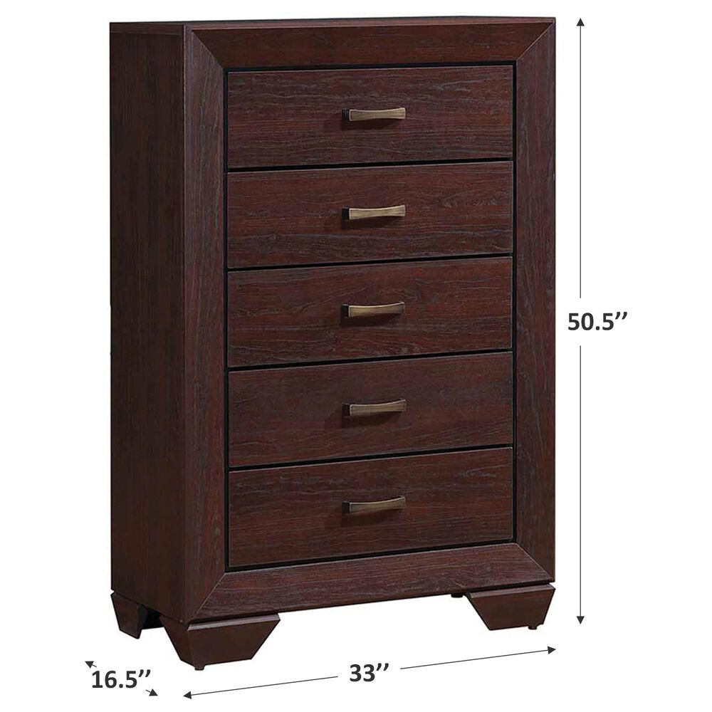 Pacific Landing Kauffman 5 Drawer Chest in Dark Cocoa, , large
