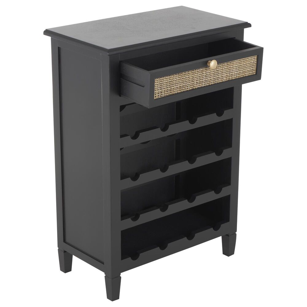 Maple and Jade 12-Bottle Storage Standing Wine Rack in Matte Black, Gold and Brown, , large