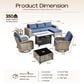 HOMLUX 9-Piece All-weather Rattan Outdoor Patio Furniture Set in Denim Blue, , large