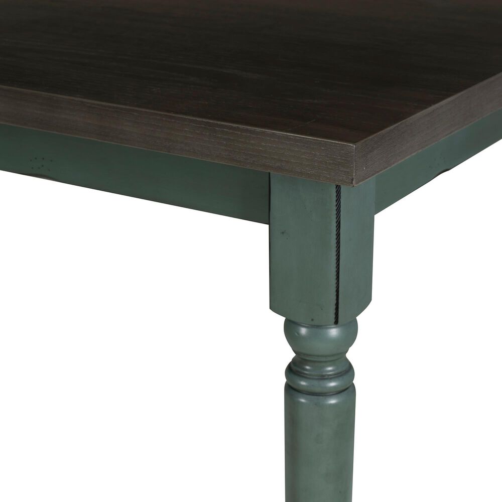 Linon Home Decor Willow Dining Table in Burnished Smoke and Teal - Table Only, , large