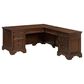 Riva Ridge Arlington 3-Piece L-Shaped Desk and Display Cabinet Set in Classic Brown, , large