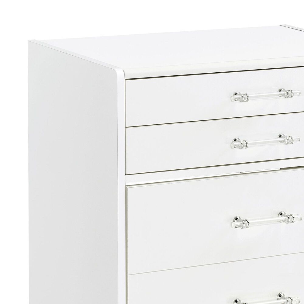 Pacific Landing Danbury 3-Drawer Makeup Vanity Set in White High Gloss, , large