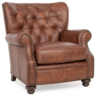 Smith Brothers Tufted Club Chair in Brown, , large