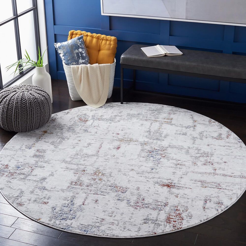 Safavieh Craft CFT961F 6&#39;7&quot; Round Grey and Gold Area Rug, , large