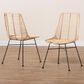 Baxton Studio Manhattan Side Chair in Natural Brown and Black (Set of 2), , large