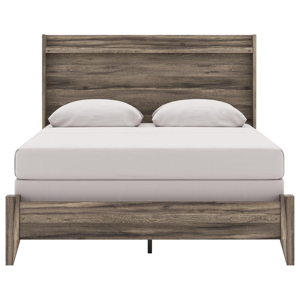 Ashley Elbrim Queen Panel Bed in Weathered Brown, , large