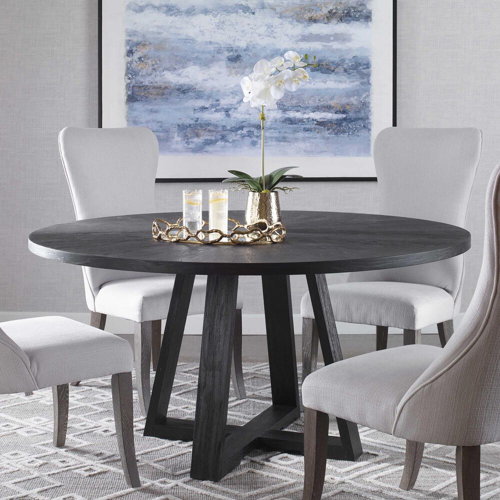 Uttermost Gidran Dining Table in Charcoal Black - Table Only, , large